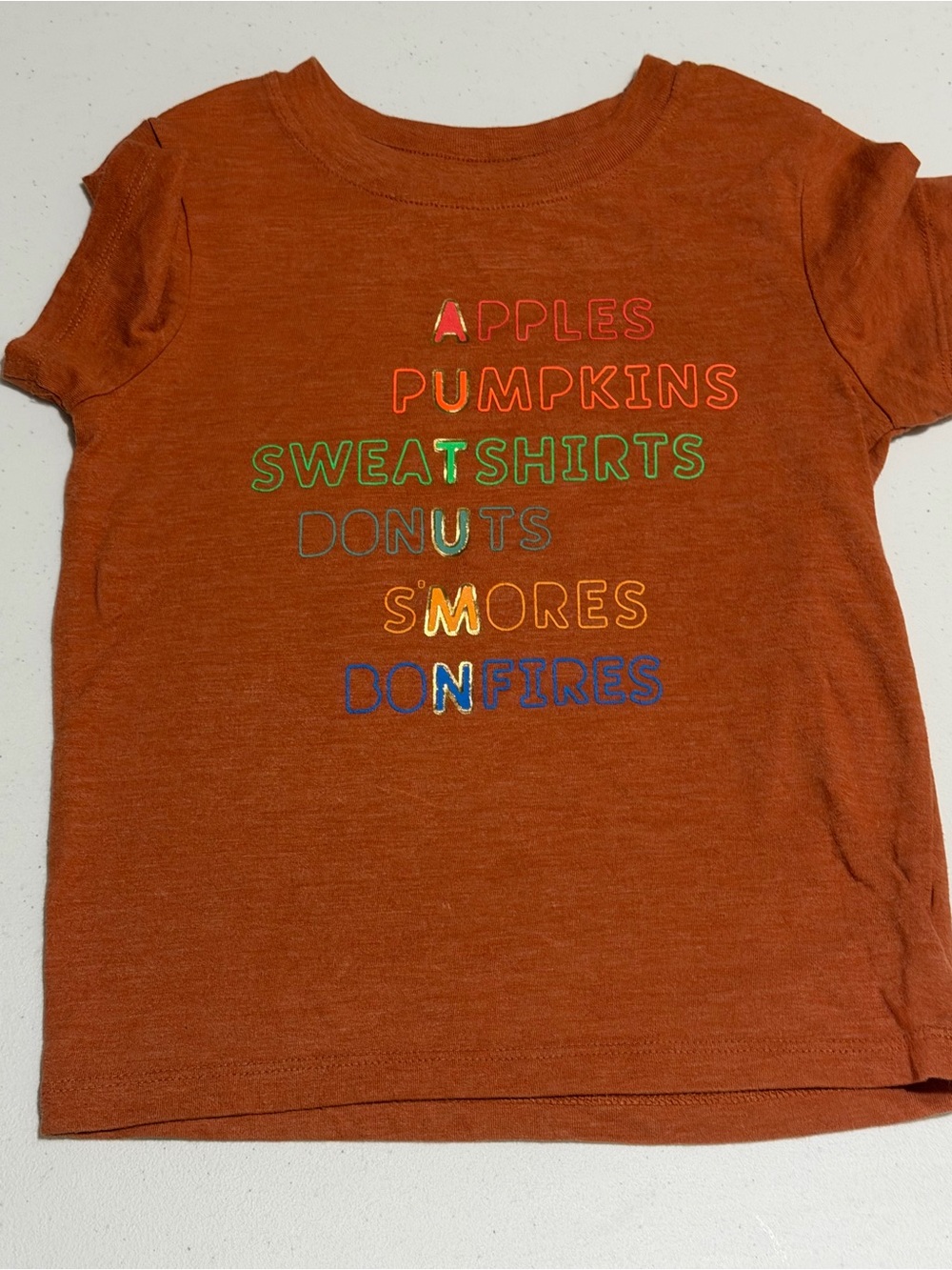 Cat and Jack Kids Orange Fall Graphic Tee - Brand U